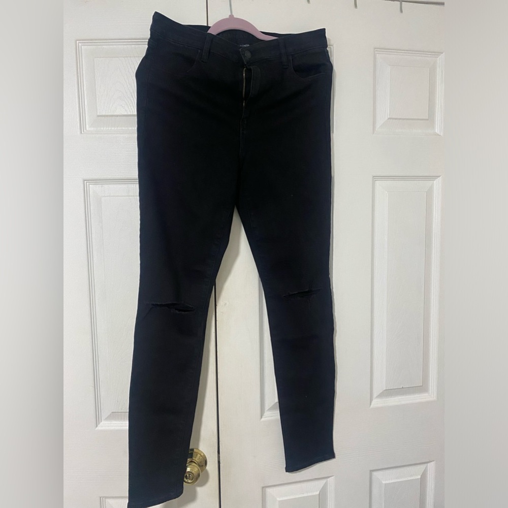 American eagle black jeans ripped from the knees
